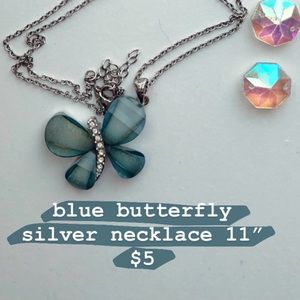 Blue Butterfly Necklace